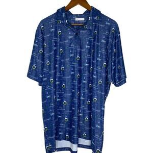 Fore Fathers ClimateCraft Polo Shirt XL Blue All Over Print Dad Gift Tee